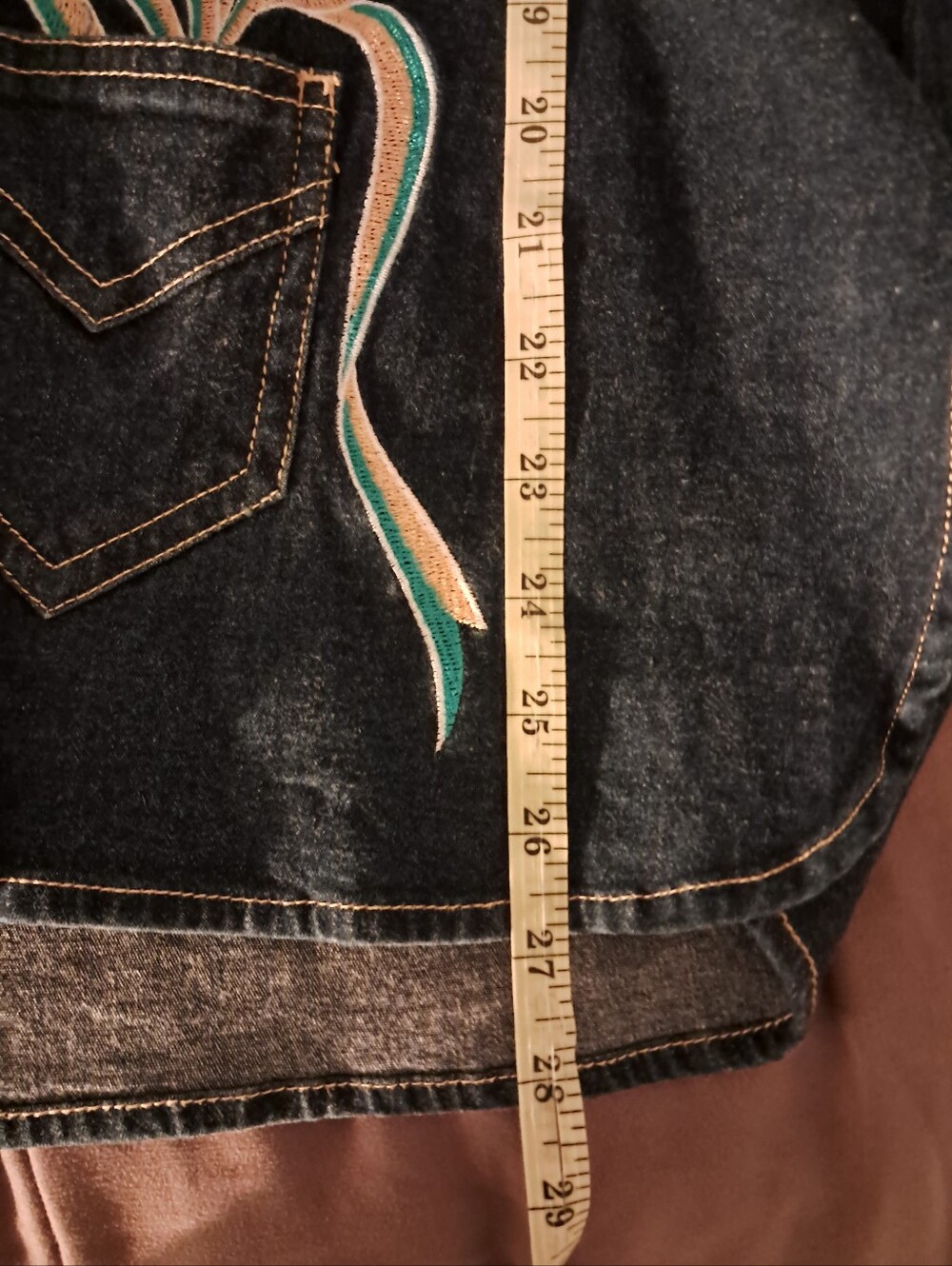 Vtg Y2k Embroidered Denim Jacket Large L Teacher Educator Retro Preppy - Picture 7 of 7